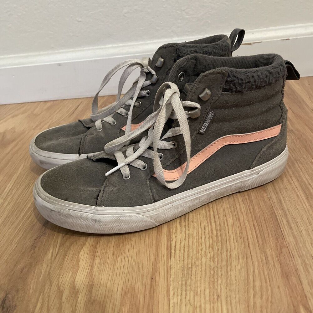 VANS GIRLS YOUTH SK8-HI SHOES SIZE 6 Missy‎ Grey Pink Guard old skool